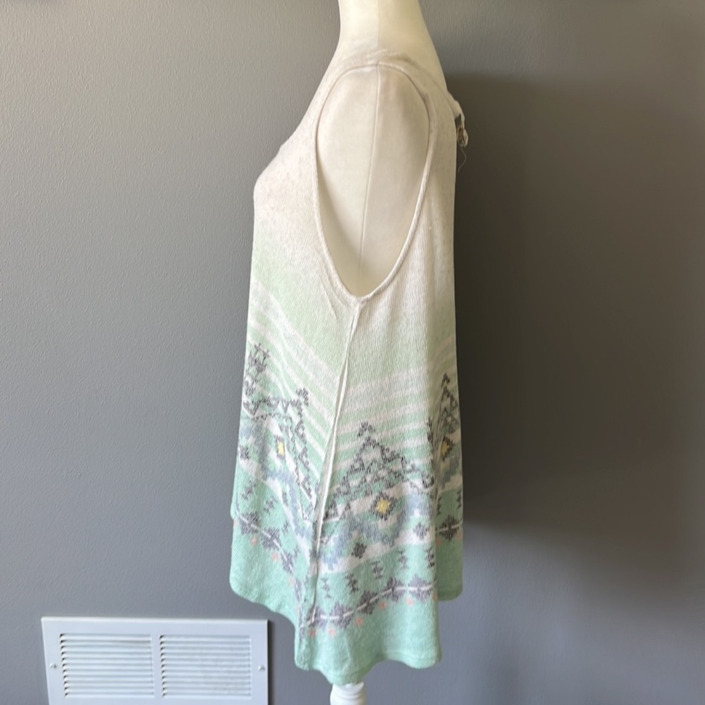 Blu Pepper Knit Racerback Tank Tunic Top Aztec Print - Picture 4 of 8